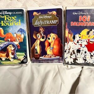 Disney Classic VHS Set - Blue, Red, Brown Covers